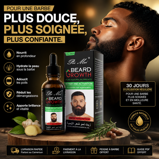 🧔 Huile de Soin Barbe Pei Mei